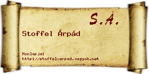Stoffel Árpád névjegykártya